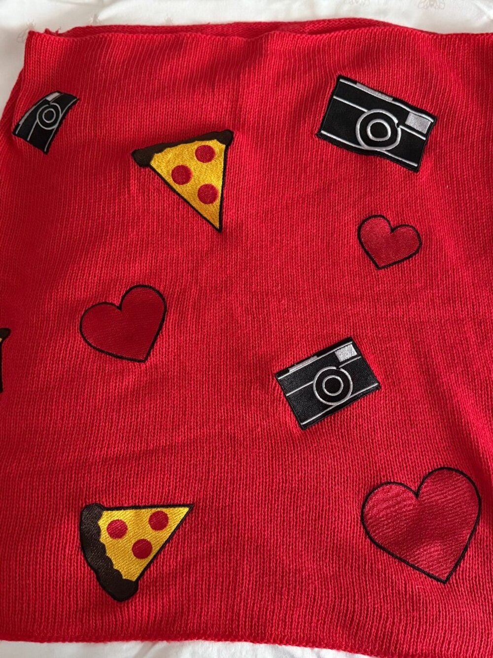 Wildlove Barney’s New York Red Pizza Print Tube Scarf